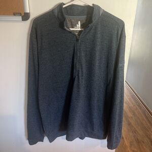 Johnnie-O Large Heather Blue Half Zip Long Sleeve Pullover Golf Logo